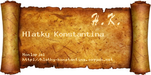 Hlatky Konstantina névjegykártya
